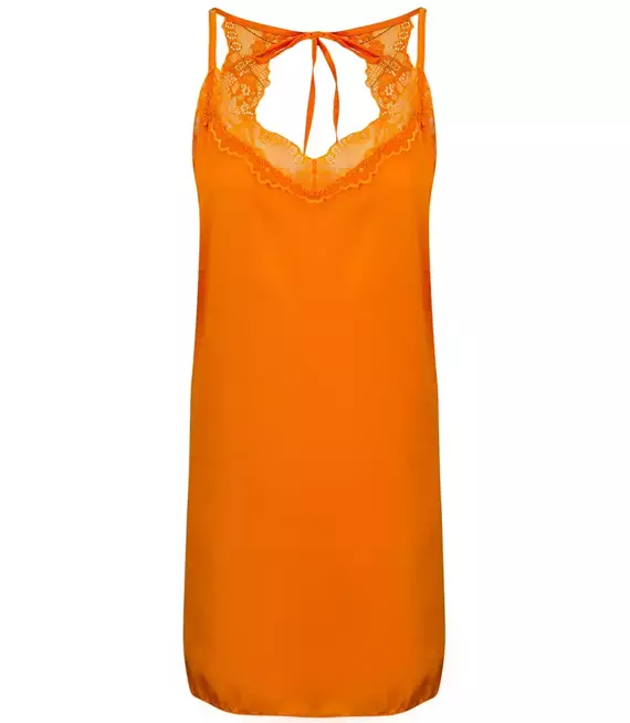 Bieliźniana satynowa sukienka koronka mini